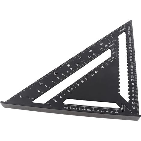 Règle triangulaire angle droit aluminium noir 12 pouces antirouille rapporteur outil bricolage profilé alu (1/5)