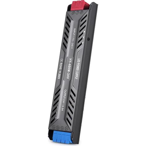 Transformateur 220V 24V LED Transfo 400W DC Convertisseur LED Driver Ultra Mince 16.6A Adaptateur Alimentation, 220V AC à 24V d'alimentation Basse Tension Transfo de Tension Constante (1/5)