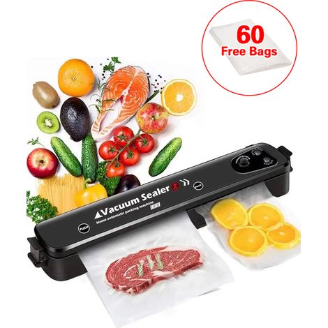 Machine à Vacuumer Professionnelle - 100W - 60 Sacs Inclus - Conservation 5x Plus Longue - Idéal Cuisson Sous-Vide et Congélation (1/5)