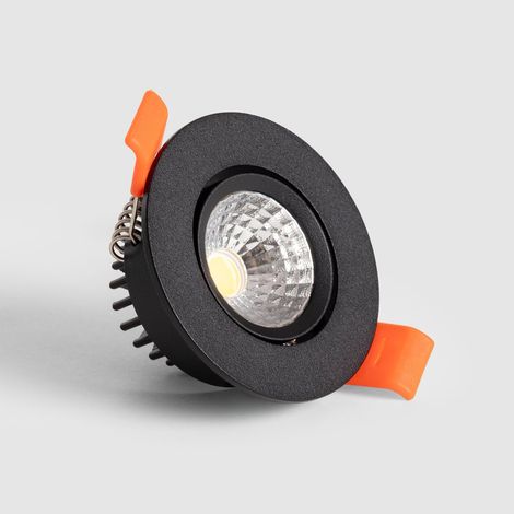Spot Downlight LED 3W Rond COB CRI90 Coupe Ø 55 mm Noir No Flicker 4000K Blanc neutre (1/5)