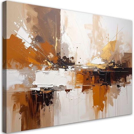 Leinwandbild Abstraktion in Beige Schwarz und Gold 30x20 (1/5)
