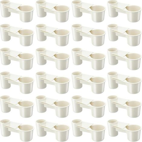 Set di 24 abbeveratoi per uccelli, mangiatoie, bottiglie d'acqua, ciotole per gabbia, ideali per piccioni, polli, quaglie, pollame, abbeveratoi (1/2)