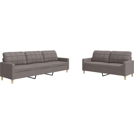 Maison Exclusive - Set di Divani 2 pz Tortora in Tessuto