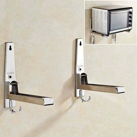 pieces of 304 stainless steel microwave supports, microwave oven bracket, stainless steel microwave shelf, microwave with extendable arm for microwave and oven. MUMU
