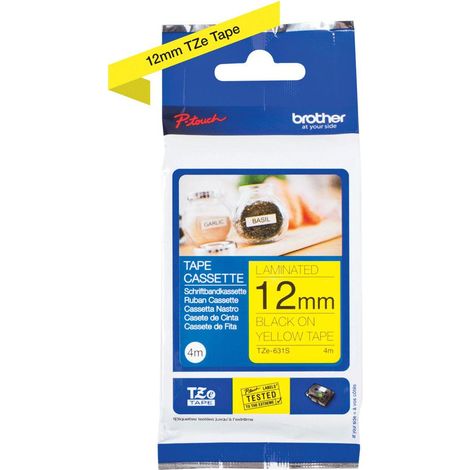 Brother TZe TZe-631S Colore Nastro: Giallo Colore carattere:Nero 12 mm 4 m (1/3)