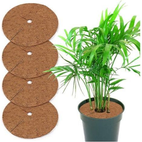 5Pcs Protection pour plantes en pot, protection contre les mauvaises herbes en fibre de coco,20cm (1/5)