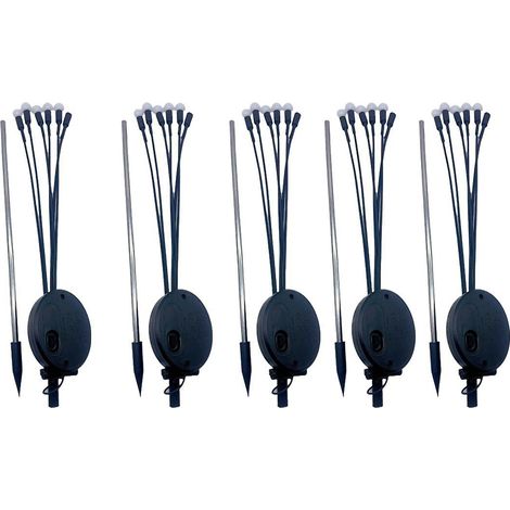 Lot de 5 lampes solaires lucioles, lampes de jardin, lampes d'extérieur étanches pour pelouse, décoration paysagère (lumière chaude) (1/5)