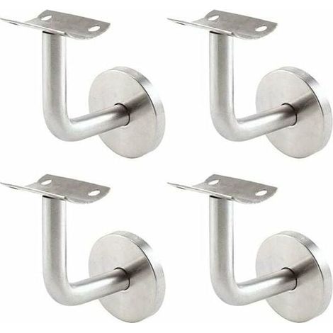 Handlaufhalterungen für die Wandmontage – Treppengeländerhalterungen aus Edelstahl – Set mit 4 Geländer-Wandhalterungen – silberfarben (1/5)