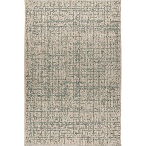 Tapis tribal bleu vert robuste et déperlant - 150 x 80 cm (1/5)