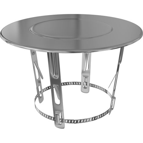 Chapeau plat anti-pluie en inox - Pour tubage flexible 139 à 153 mm