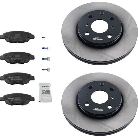 Kit dischi e pastiglie freno, diametro 247 mm, compatibile con Peugeot 107 PM, PN 2005-2014, dissipazione del calore migliorata, prestazioni di frenata ottimizzate. (1/5)