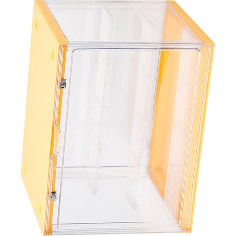 Vitrine magnétique stable et transparente pour poupées de collection et figurines (jaune) (1/5)