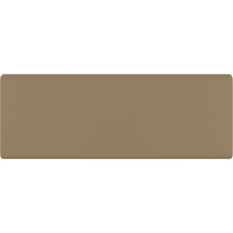 vidaXL Lavabo lujoso cuadrado rebosadero cerámica crema mate 41x41 cm (1/2)