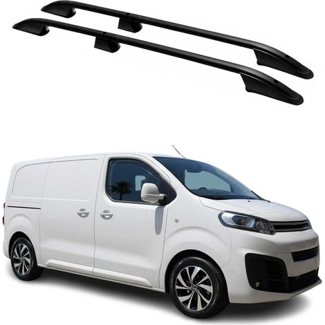 OMAC Barres de Toit longitudinales pour Citroen Jumpy 2016-2024 L1 Aluminium Noir