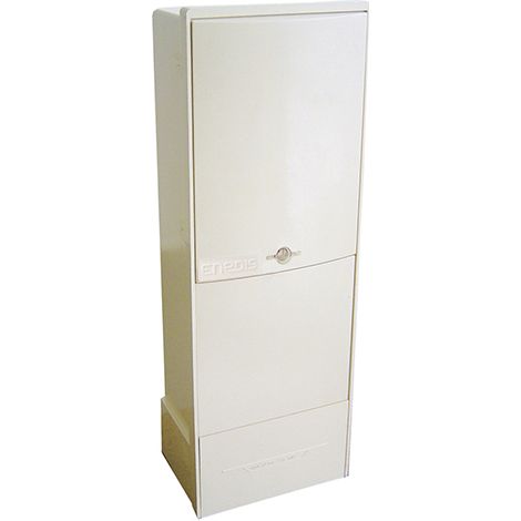 Michaud – Borne de branchement individuel CIBE MONO 2x60A – Connectique 2x60A – Polyester armé de fibres de verre – Panneau d'accès cadenassable