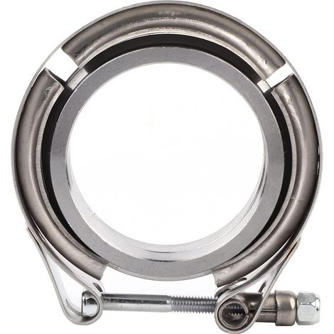 Collier de Serrage en V, Colliers D'échappement Automobiles, Tuyau de Descente D'échappement Turbo de 2,5 Pouces en Acier Inoxydable Collier de Serrage en V 2 Pièces Kit de (1/5)