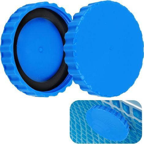 Lot de 2 Bouchons d'hiver pour Piscine - Résistant au Gel et étanche - pour raccords avec Joints Assortis (9cm) (1/4)