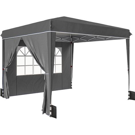 Tonnelle Ximeno Pop-Up Extérieure Gris Foncé Résistante UV Vent Stable