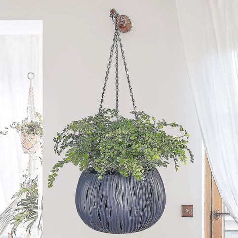 Moderner, durchbrochener Hängekorb – Großer 29 cm Hängeblumentopf – Dekorative Töpfe für drinnen und draußen mit Abflusslöchern und Kette – Perfekt für (1/3)