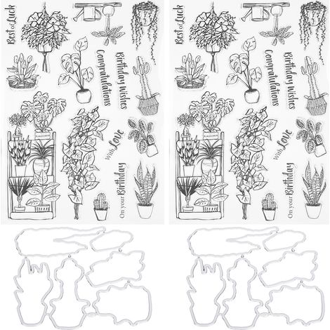 2Set Vase Pattern Transparent Stamp Crafts for DIY Scrapbook Photo Album Card Decoration (1/5)