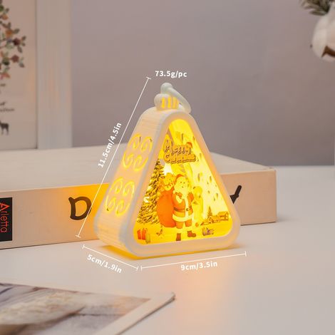 Décorations de Noël, veilleuse vintage, cadeau lumineux, décoration de vitrine, ornement de bureau, lampe bougie imprimée(Y122) (1/5)