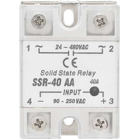 Module relais statique SSr 40AA 40A : entrée CA-CA 90-250 V CA, sortie 24-480 V CA (1/5)