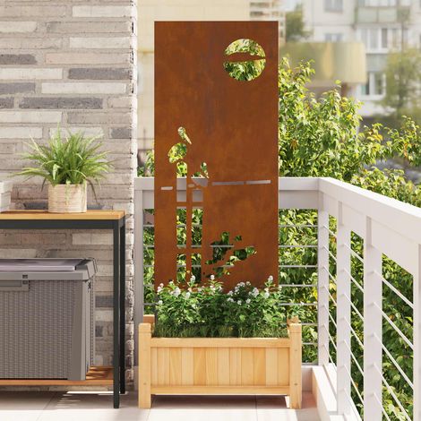 Teenpull – Garten Sichtschutz-Leinwand Rostig 50 x 140 cm Wetterfeststahl (1/5)