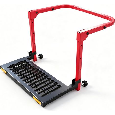 Marche Pliante pour Pneus Renforcés pour Camion, SUV et Camping-Car, Réglable pour Pneus de 10,2 à 14,4 Pouces, Charge Maximale 300 Livres, Design Anti-Dérapant à Texture Surélevée, (Red) (1/4)
