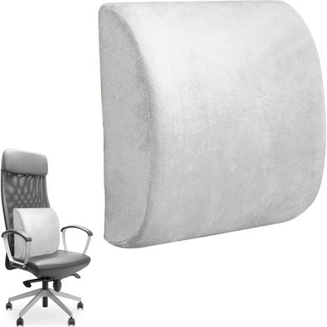 Coussin Lombaire - Mousse Memoire Forme Haute Densite - Pour Chaise Bureau Voiture Avion Fauteuil Roulant - 1 Piece (1/5)