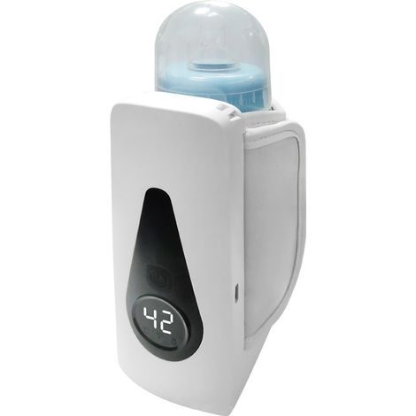 Tragbarer Babyflaschenwärmer mit einstellbarer Temperatur und LCD-Bildschirm, für Zuhause, unterwegs und auf Reisen.