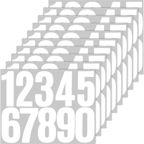 100 autocollants de numéros de porte en vinyle adhésif imperméable, autocollants réfléchissants pour poubelles, autocollants de numéros de maison pour Wh (1/4)