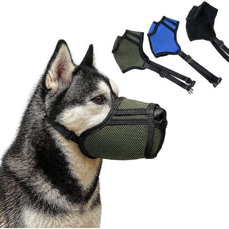 Dog Muzzle Breathable Mesh Muzzle for Small, Medium and Large Dogs - Protection Against Bite, Chewing and Scratches, Pants and Drinking (Blue) (1/5)