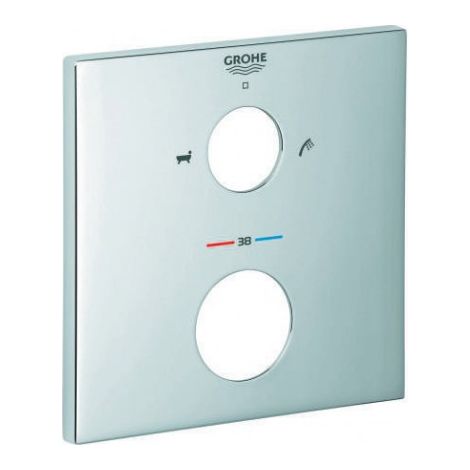 GROHE Rosace pour sets de montage final thermostatiques, carré, métal,FastFixation, chromé, 49103000 (1/3)