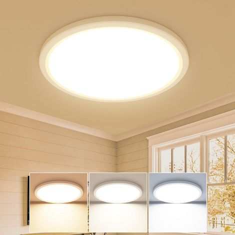 Plafonnier LED 18W - Lampe Plafond Blanc 2100LM IP44 Étanche pour Salle de Bain, Luminaire Rond pour Chambre, Salon, Couloir, Garage, Cuisine, Balcon, Ø22CM (1/5)