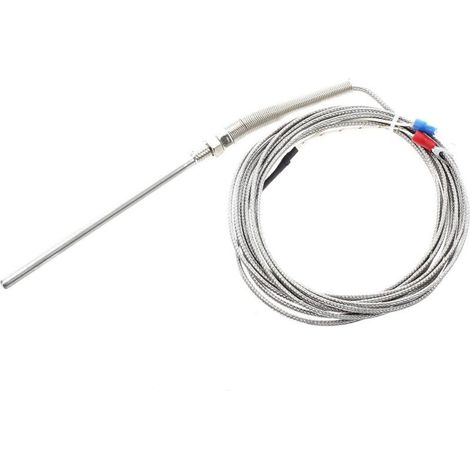 Sonda termopar tipo K de alta temperatura, de acero inoxidable, longitud 3 metros. (1/4)
