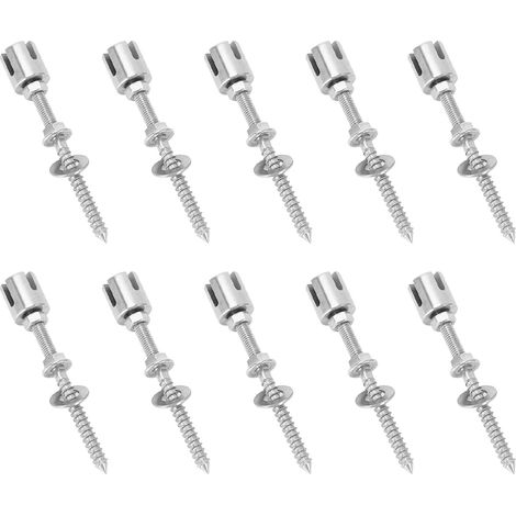 Lot de 10 clips à gorge croisée, accessoires pour câbles en acier inoxydable 316, 3 mm (1/5)