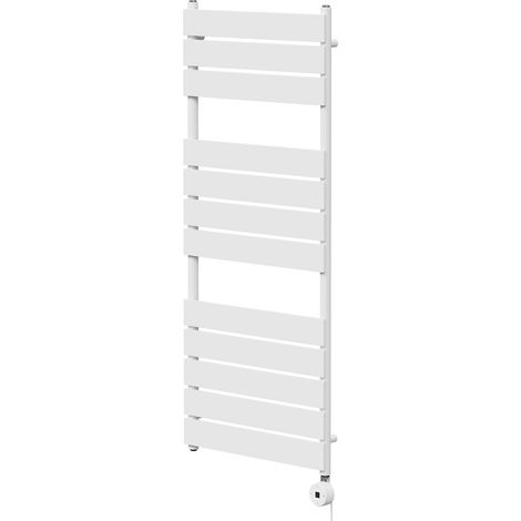 Amaldi White 1200mm x 500mm Straight Digital Thermostatic Electric Heated Towel Rail (1/5)