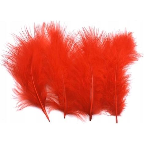 Plumas de color rojo claro de 10-12 cm, paquete de 50 unidades. (1/5)