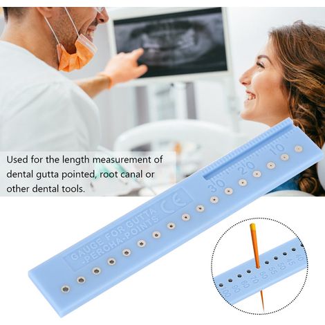 Règle de mesure endodontique en Gutta-Percha, échelle de profondeur pour canaux radiculaires, outil dentaire de précision, instrument de calibration, gabarit de contrôle dimensionnel. (1/5)