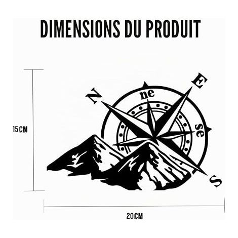Car Compass, Vinyl Water Resistant Stickers for Car, Motorcycle, Wall, Bumper, Laptop, Luggage, Bikes (1/4)
