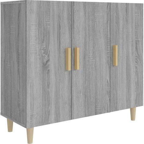 Sideboard Grey Sonoma 90x34x80 cm Engineered Wood vidaXL