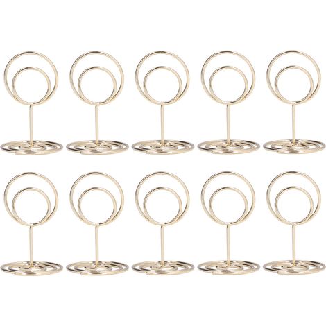 10 plaques de numéro de table, pratiques et fonctionnelles, avec une base ronde stable et fiable, une décoration intérieure élégante (dorée). (1/5)