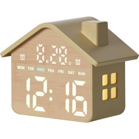 GH8063 Réveil en forme de maison pour enfants avec veilleuse (1/5)
