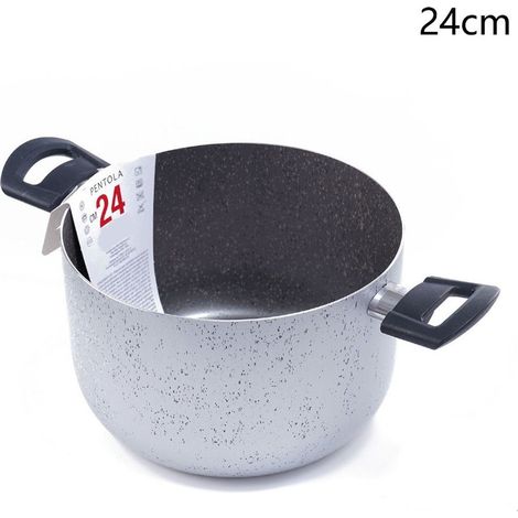 TRADE SHOP - Casseruola Pentola Con 2 Manici Antiaderente Diametro 14/16/24/26 Cm Utensile Per Cucinare -    -24 cm   -