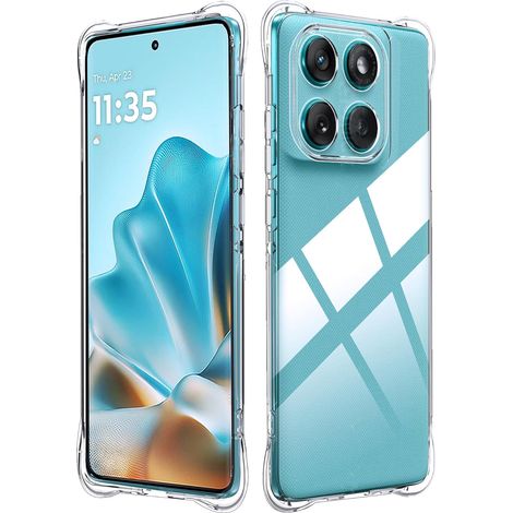 Coque de protection pour Motorola Moto Edge 60 Fusion, coque souple en silicone TPU transparent avec protection de l'appareil pet pare-chocs en silicone de qualité supérieure (1/5)