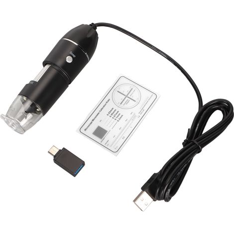 Microscope numérique USB Type C 50X à 1600X avec 8 LED pour téléphone, PC, enfants, étudiants et ingénieurs, caméra 5V DC (1/5)