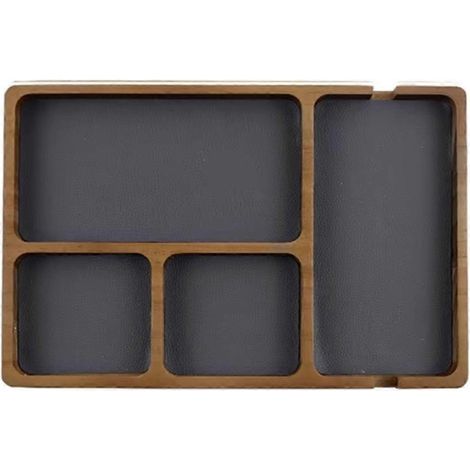 Aufbewahrungsbox aus Holz für den Schreibtisch mit Fächern (1/5)