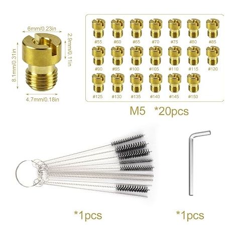 Gicleur Carburateur Brosse de Nettoyage Gicleur Principal (1/4)