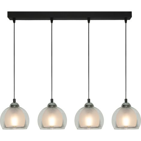 Schwarze, moderne Pendelleuchte mit Glasschirm Benarivo 14-481