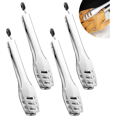 Dieses Set aus 4 Speisezangen, 27 cm lang, ist aus Edelstahl 304 gefertigt und eignet sich perfekt für Buffets, Hochzeiten, Partys, Salate, Kuchen, Brot, Grillfeste und andere Anlässe.